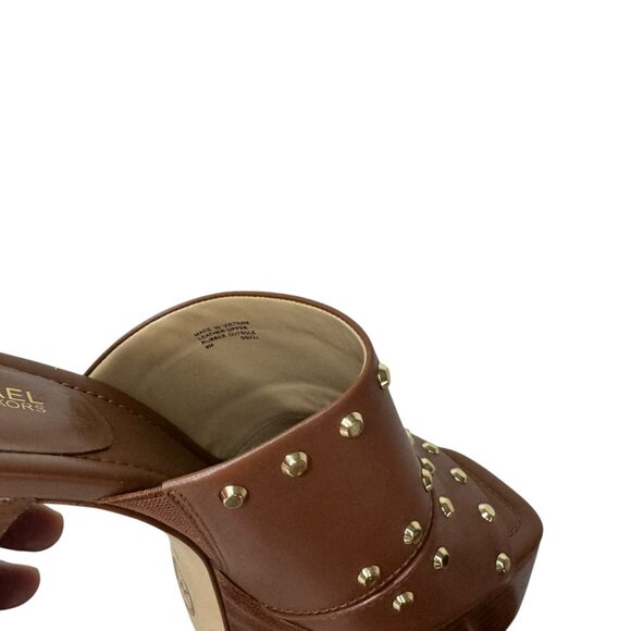 Michael Kors Studded Platform Sandals Women’s Size 9 –Leather Block Heel. NWOT - Picture 4 of 11